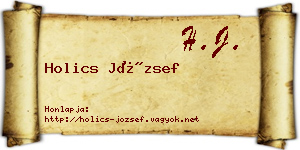 Holics József névjegykártya